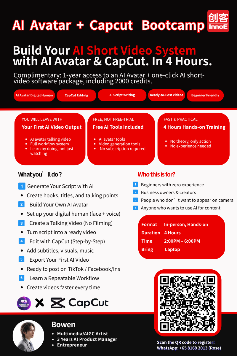 AI Avatar + CapCut Bootcamp poster